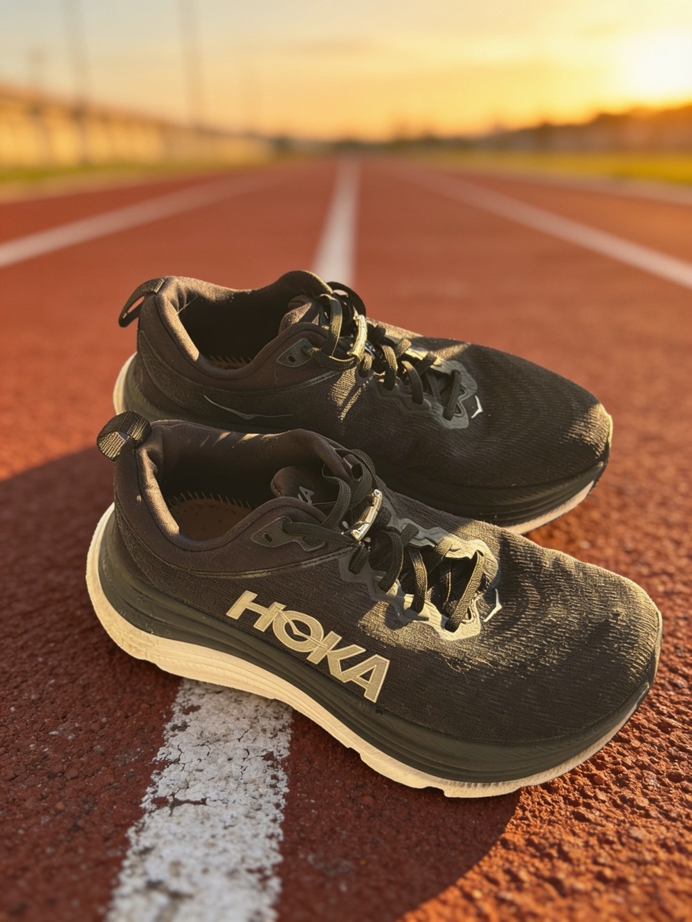 Hoka Black and White Women's Running Shoes
